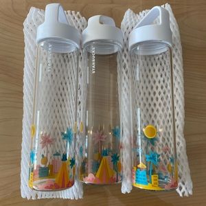 NWT ✨ THREE Starbucks Glass Florida Water Bottle